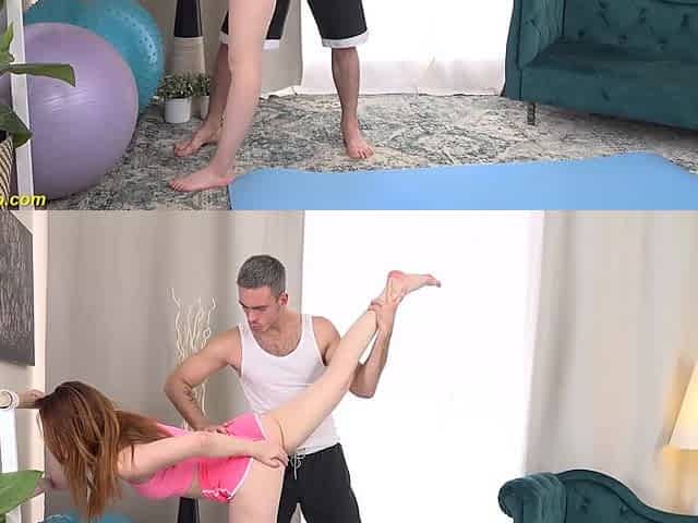 acrobatic anal sex with a flexible teen