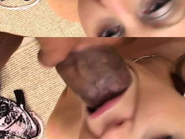 Big tit brunette sucks a big cock blowjob POV