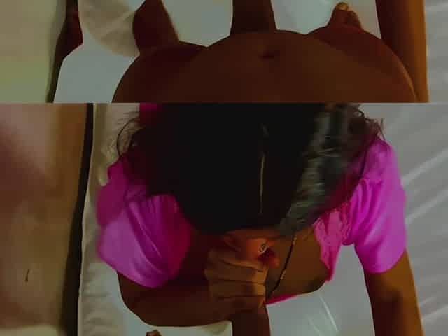 Horny Indian Bhabhi Gives a Delicious Blowjob to Neighbour Boy and Eats Cum.with Clear Audio