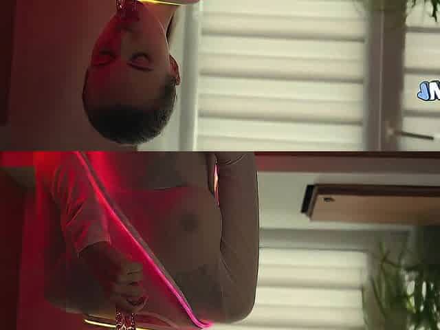 Brunette hair Neon Bliss: Tattooed Temptation in the Bathtub