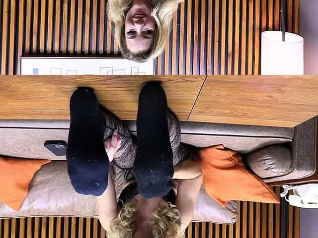 Cute teen girl enjoys foot fetish