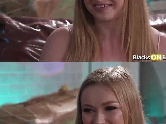 Blond teen gets her first large ebony dick