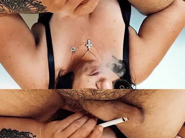 Fetish Smokin' .Shlong getting greater quantity littered with ash. version two