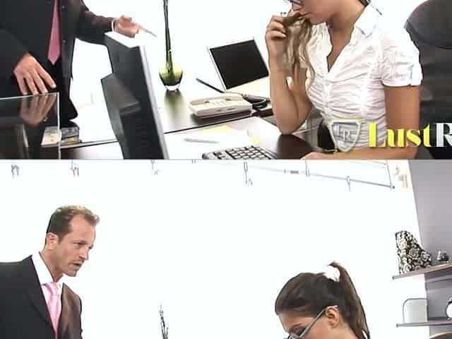 Boss Disciplines the Brunette hair Secretary