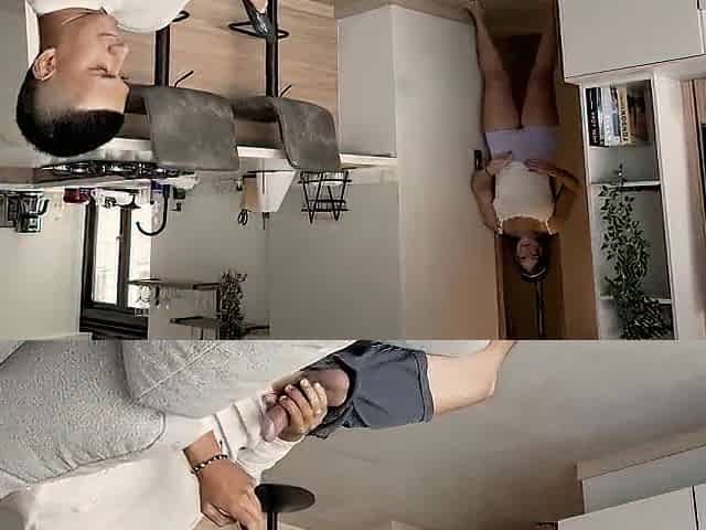 I watch my stepbrother masturbating in the living room and I can't aid but see him...