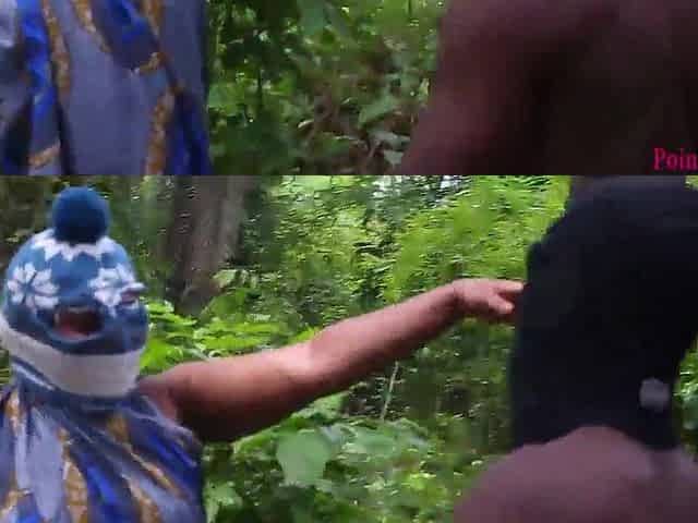 Bulky butt queen take the blind neighbor to the bush for some old school sex