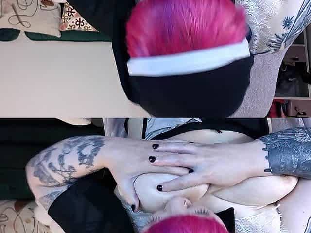 nasty nun sucks her breasts