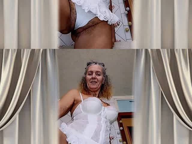 Hot Housewife Lukerya in the Kitchen in White Lingerie