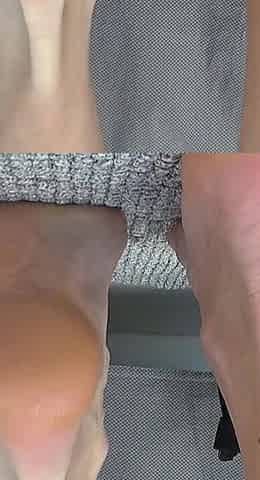 I Pee on My Feet in Colorful Stockings