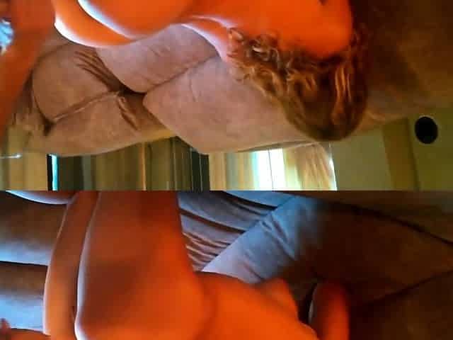 Big-Titted Blonde's Asshole Gets Creamed