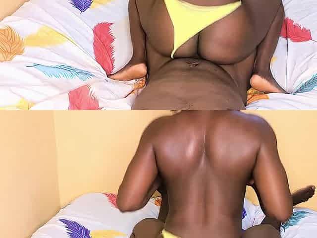 Black stepsister gets tempted and drilled in the bedroom
