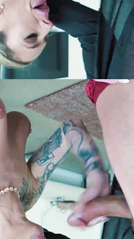 Tall Tattoo Model Gets off on a Giant Cock up Her Ass - S3xus