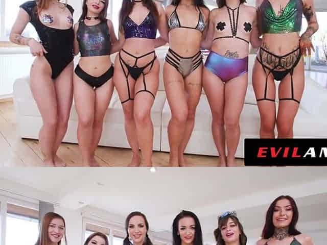 Six Beauty Anal Gaping Lesbo Fuckfest