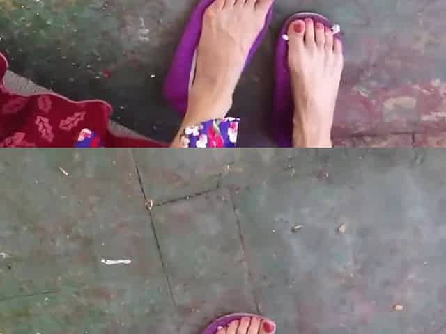 Marie Smokes and Shows Shoes Tops and Soles