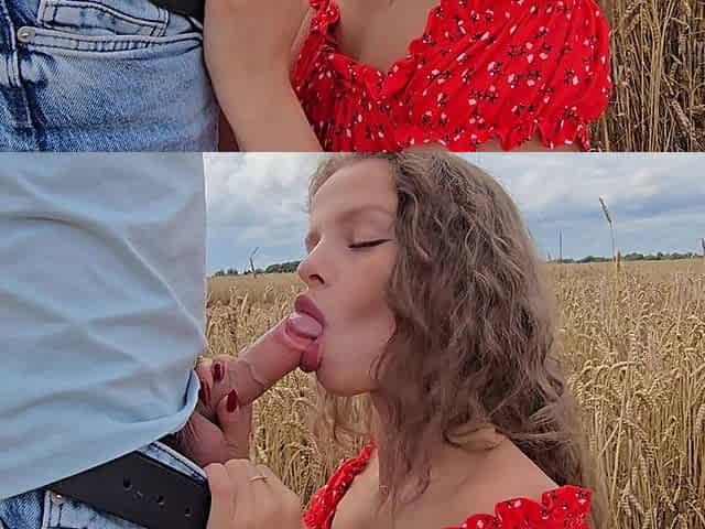 The Photographer Fucked the Model at a Photo Shoot Right in the Field.
