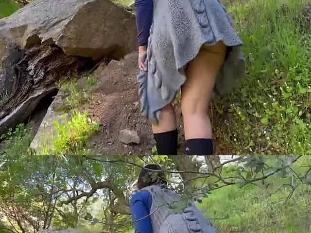 Gorgeous Latin babe wife takes me into the Mountain to drain wang.