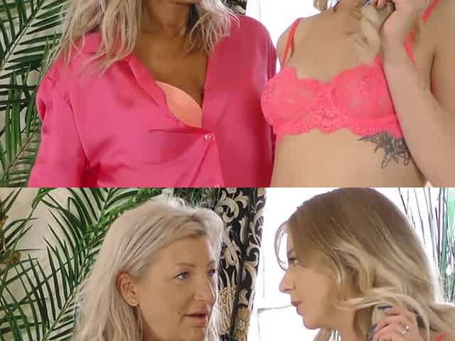 Blonde Gabie and Rosie Xt in hot lesbian action
