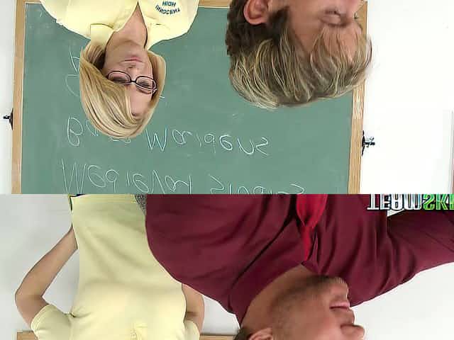 Adorable young nerd laid in teen pussy