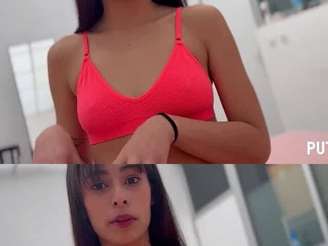 Gorgeous teen latina with ab great body rides a firm cock in bed with passion