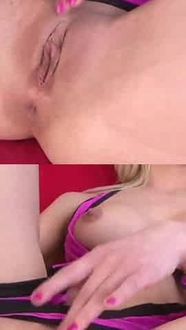 Caroline fucks first with anal toys and then double penetration in an interracial gang bang