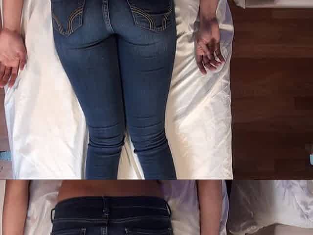 OMG! This guy ruined my jeans. POV BUTT Massage Finger Jeans Fetish