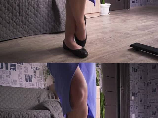 Watching Coworkers Legs In Petticoat Close Up
