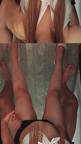 MILF Horny Roommate Has Sex Against the Mirror and Finishes with Cumshot in Mouth