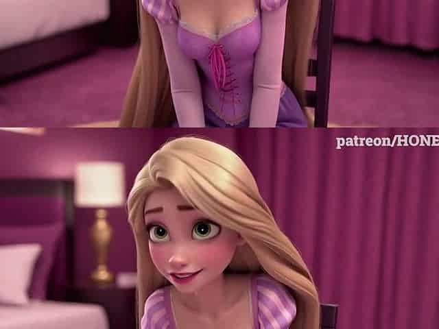 Shy Rapunzel in Sex Casting! Virginal Princess Does 1st Oral-sex, Deepthroat & Tugjob Tangled CG toon animation