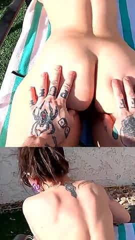 Oiled up Poolside Featuring Sinn Sage