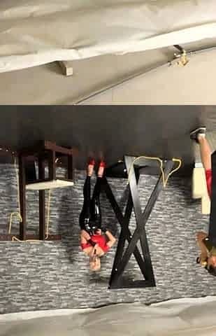 Blonde with small boobs masturbates solo