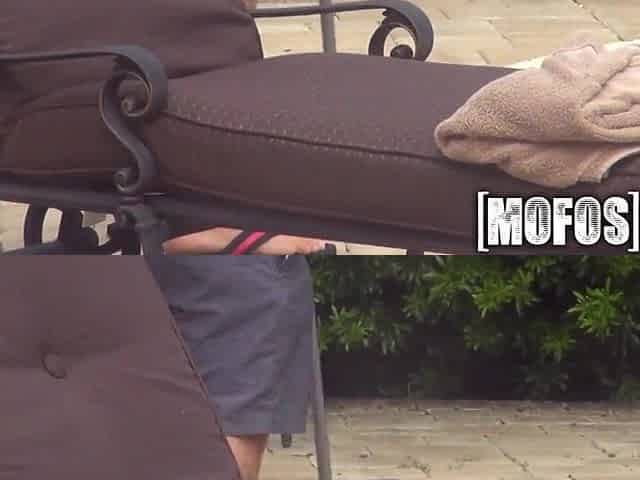 Mofos - Hot redhead teases the pool male