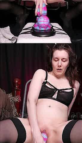 giving myself CERVIX ORGASMS on biggest cat sex toy