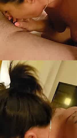 Wife sucks old wang for cash