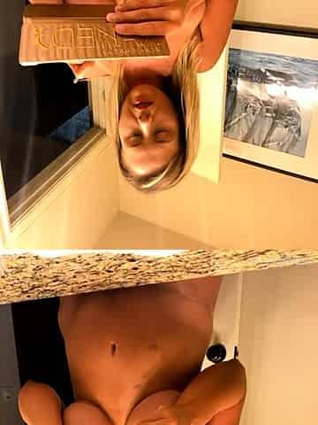 Horny busty blonde babe with big boobs