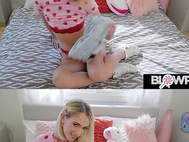 BLOWPASS - Sky Pierce Sucks BF Dry While Parents Pack the Car Outside