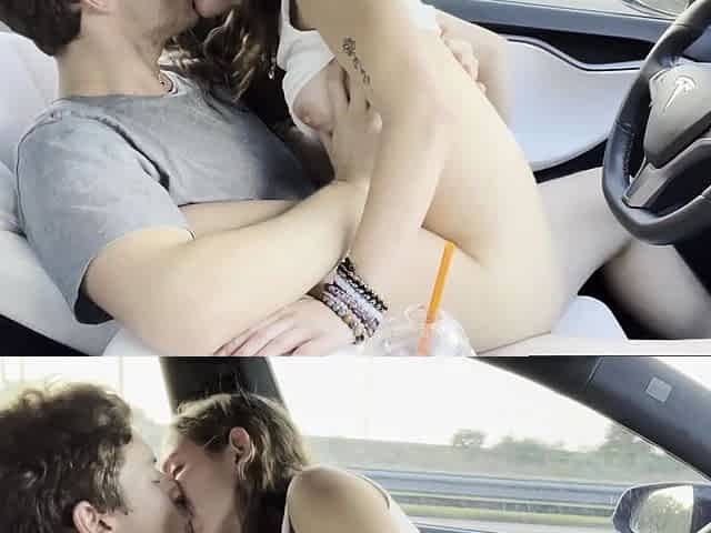 Fucking Sexy Amateur While Tesla Autopilot Drives
