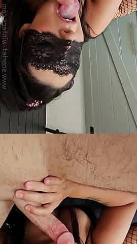 Concupiscent mother I'd like to fuck Teacher in fishnets sucks and plays her neighbour's dick and butt