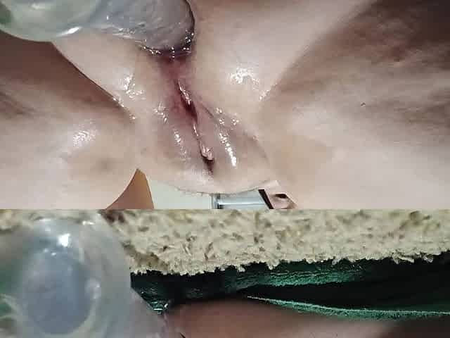 Tessers big beautiful woman oils up her booty and fills it with large vibrator