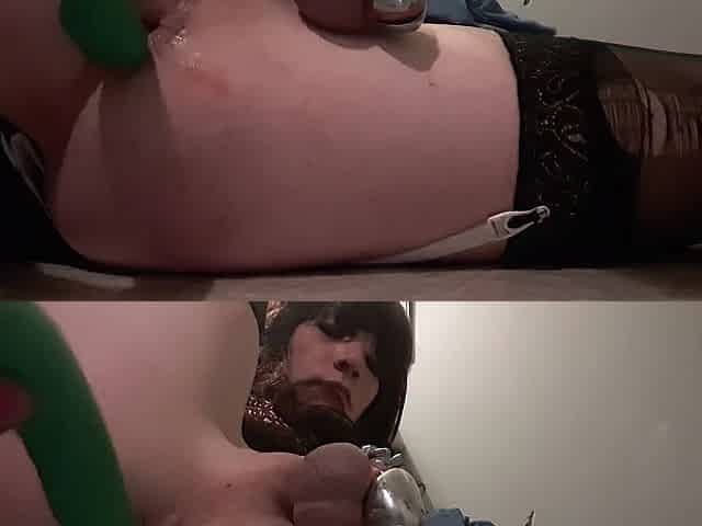 Handsfree sissygasm for stripped Sissy doxy Lee
