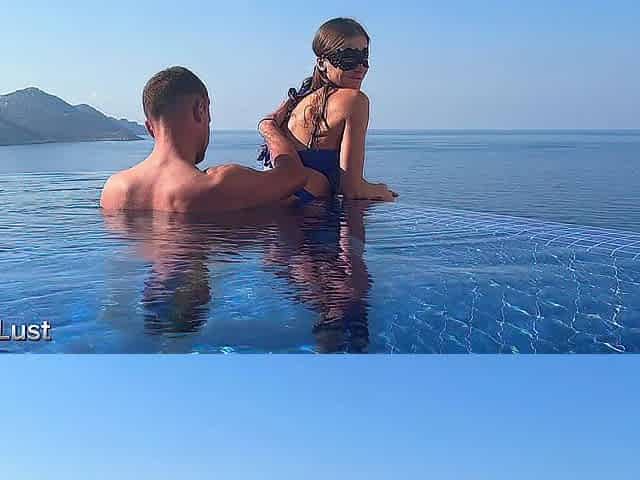 Part 1. Stranger meets Candy Longing in the pool and screws her in the hotel. Fellatio, creampie