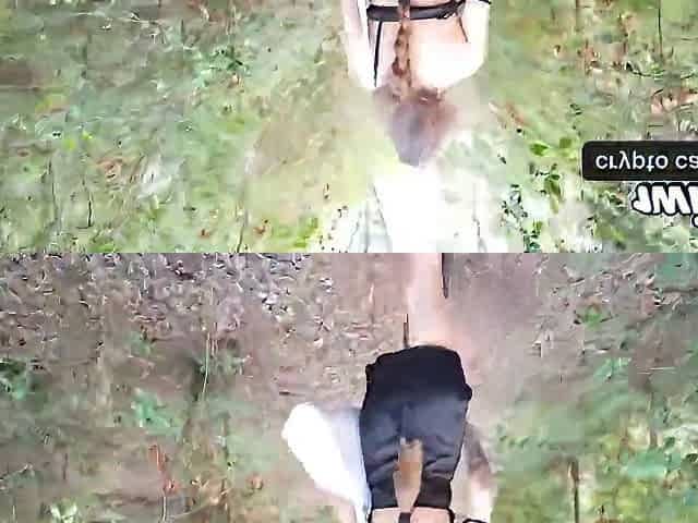 Anal creampie with random stranger in the woods. Outdoor public hump - warm HD porn!