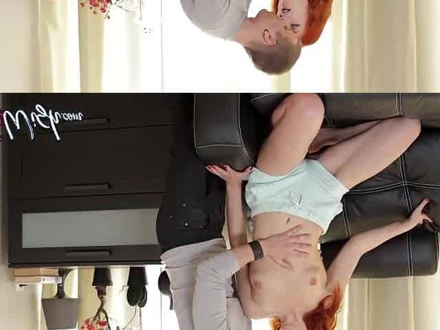 Hardcore bang scene featuring a lengthy-haired redhead with a consummate twat