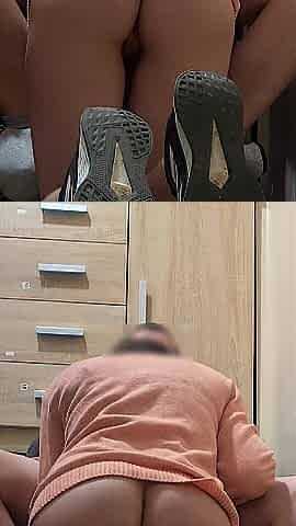 Stepsister Office Surprise with no Pants Fellatio and Screw on the Office Chair - Coworkers Outside