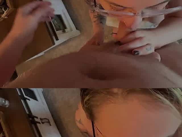 Fan comes over a blows a biggest load all over my face