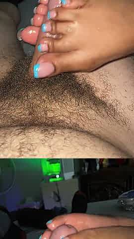 Her blue French pedi milked me dry