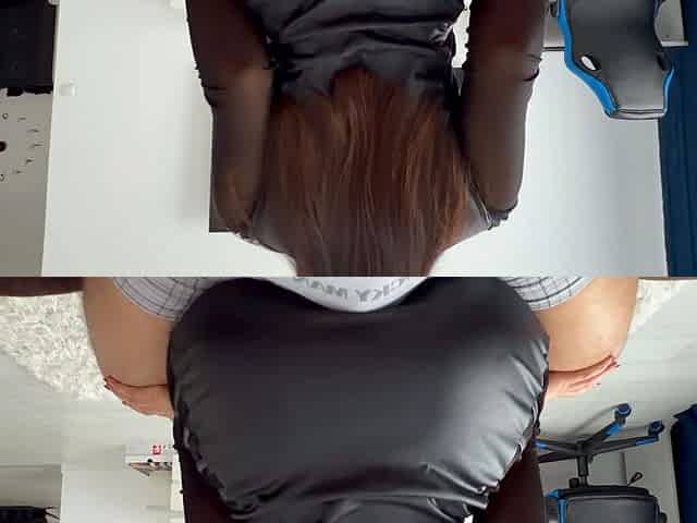 humping stepbrother's cock with my big Ass in the leather