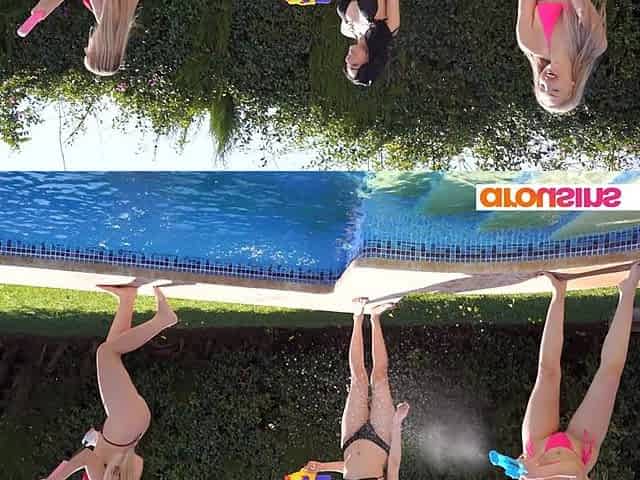 Bts of Pool Fun with Hot Girls on Vacation