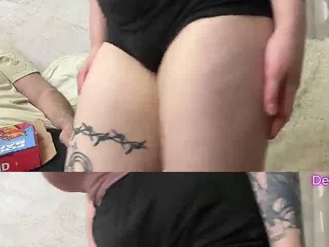licked the pizza delivery man's butt and jerked him off