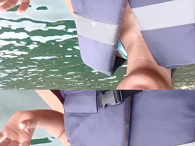 Masturbating in the outdoor water (outdoor and tour)