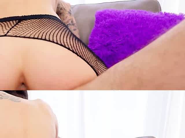 ALEXA CHAINS & SAGE HUNTER Fishnet Lesbian Pussy Eating